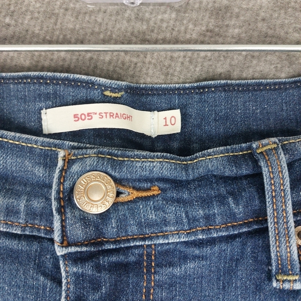 LEVI'S 505 STRAIGHT JEANS WOMENS BLUE MEDIUM WASH DENIM PANTS SIZE 10 30×32 - Picture 5 of 7